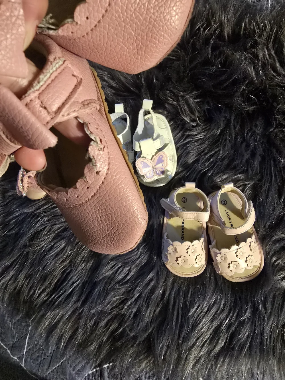 Lucky Brand Pink & White Toddler Sandal and Shoe Bundle